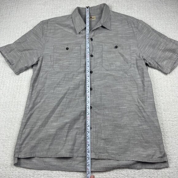 Woolrich Button Down Shirt Men's Large Short Sleeve Summer Outdoor Retro Gray - Picture 9 of 16